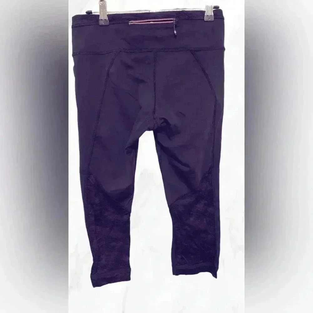 Lululemon Tight Stuff Crop with camo  mesh detail black leggings 6 - Picture 3 of 4